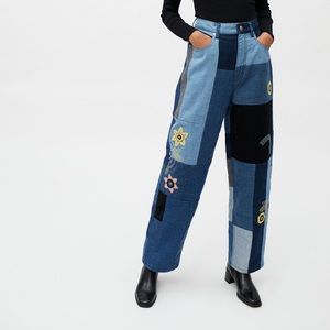 BDG Urban Outfitters High-Waisted Patched Baggy Jeans Size 25.